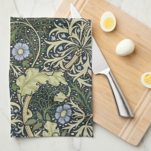 William Morris Seaweed Pattern Floral Art Theedoek (Quarter Fold)