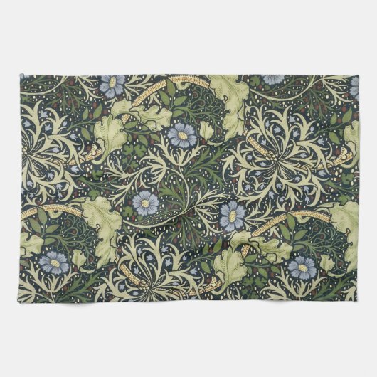 William Morris Seaweed Pattern Floral Art Theedoek (Horizontaal)