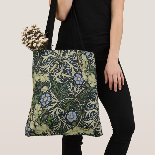 William Morris Seaweed Pattern Floral  Art Tote Bag (Dichtbij)