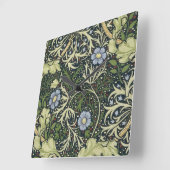 William Morris Seaweed Pattern Floral  Art Vierkante Klok (Hoek)