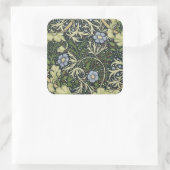 William Morris Seaweed Pattern Floral  Art Vierkante Sticker (Tas)