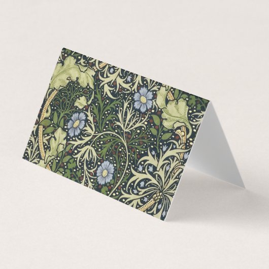 William Morris Seaweed Pattern Floral  Art Visitekaartje (Voorkant)