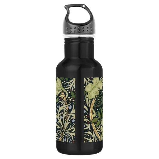 William Morris Seaweed Pattern Floral Art Waterfles (Achterkant)