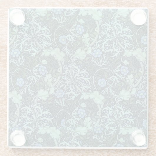 William Morris Seaweed Pattern Glazen Onderzetter (Achterkant)