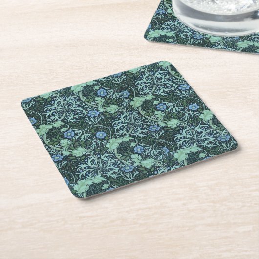 William Morris Seaweed Pattern Kartonnen Onderzetters (Schuin)
