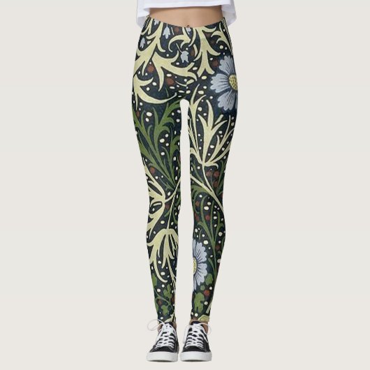 William Morris Seaweed Pattern Leggings (Voorkant)