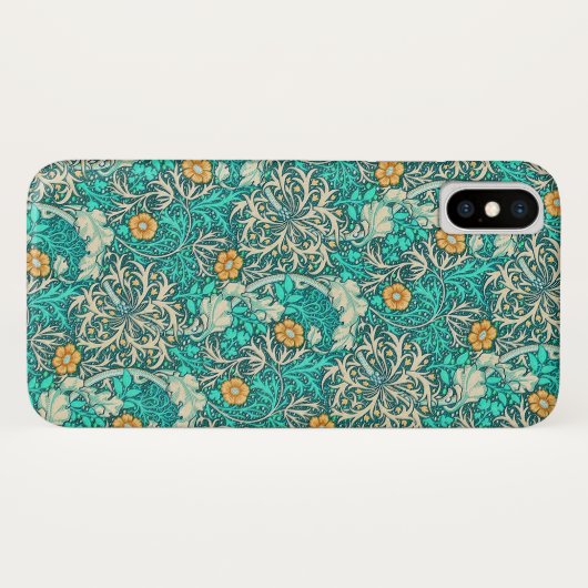  William Morris Seaweed Pattern Turquoise Case-Mate iPhone Case (Achterkant (horizontaal))
