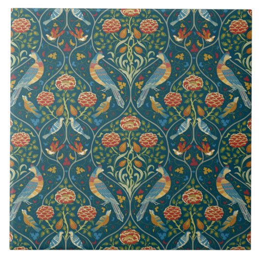 William Morris “Seizoenen door Mei” 1 Tegeltje (Voorkant)