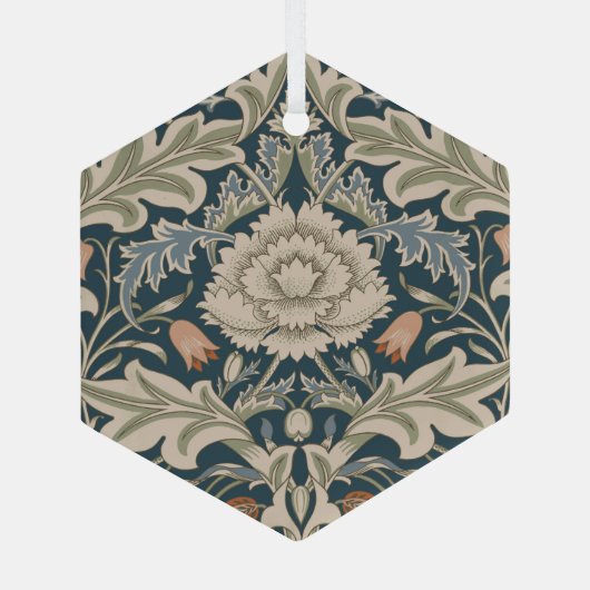 William Morris Severn Bloementuin Bloemen Classic Glas Ornament (Achterkant)