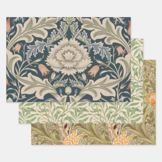 William Morris Severn Bloementuin Bloemen Classic Inpakpapier Vel (Set)