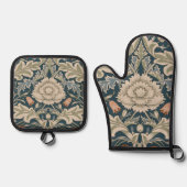 William Morris Severn Bloementuin Bloemen Classic Ovenwant & Pannenlap Set (Voorkant)