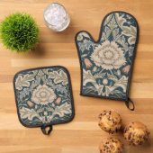 William Morris Severn Bloementuin Bloemen Classic Ovenwant & Pannenlap Set (Top down)