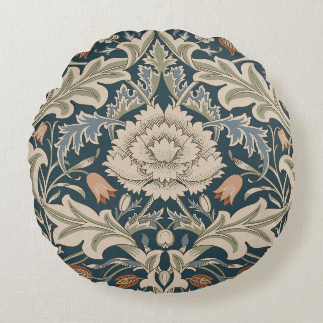 William Morris Severn Bloementuin Bloemen Classic Rond Kussen (Voorkant)