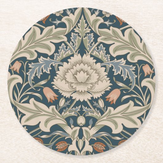 William Morris Severn Bloementuin Bloemen Classic Ronde Kartonnen Onderzetter (Voorkant)