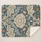 William Morris Severn Bloementuin Bloemen Classic Sherpa Deken (Voorkant (horizontaal))