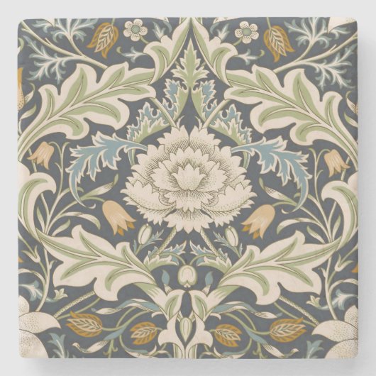 William Morris Severn Bloemmotief Klassieker Stenen Onderzetter (Voorkant)