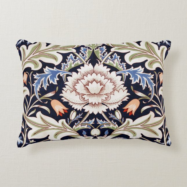 William Morris  Severn Blue Floral Flowers Accent Kussen (Voorkant)
