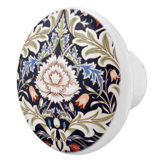 William Morris Severn Blue Floral Flowers Keramische Knop