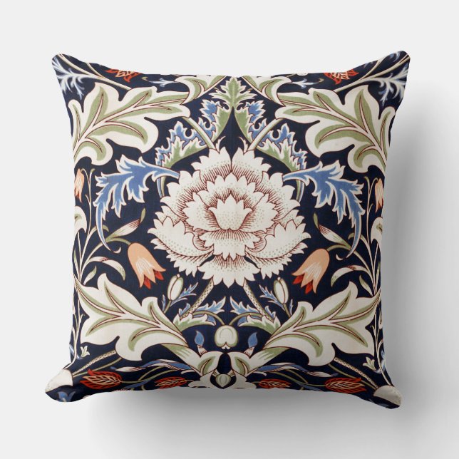 William Morris  Severn Blue Floral Flowers Kussen (Voorkant)