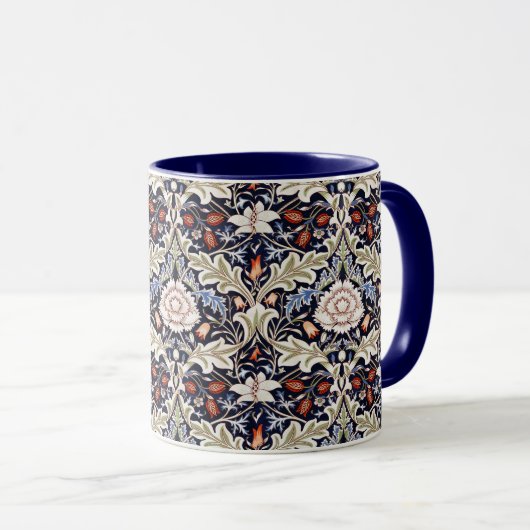 William Morris Severn Blue Floral Flowers Mok (Voorkant rechts)