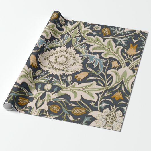 William Morris Severn Floral Pattern Classic Cadeaupapier (Uitgerold)