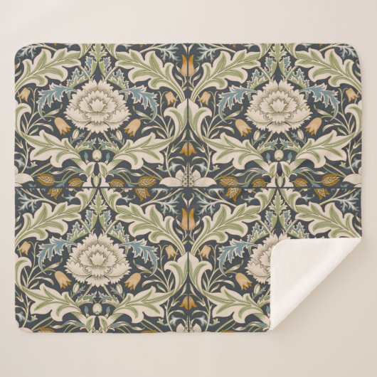 William Morris Severn Floral Pattern Classic Sherpa Deken (Voorkant (horizontaal))
