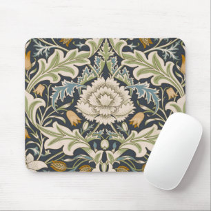 William Morris Severn Navy Blauwe Bloemrijke Kunst Muismat