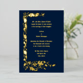  William Morris Simple Floral Vine Folie Uitnodiging (Staand Voorkant)