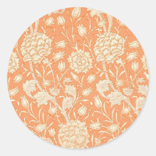 William Morris Sinaasappel Floral Ronde Sticker
