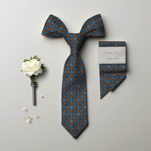  William Morris Sinaasappel Shell Diagonal Stropdas