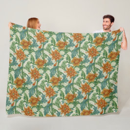 William Morris Single Stem Bloembloemen Fleece Deken