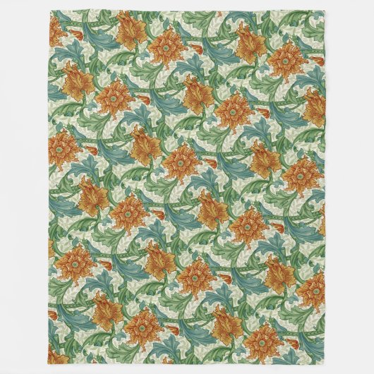 William Morris Single Stem Bloembloemen Fleece Deken (Voorkant)
