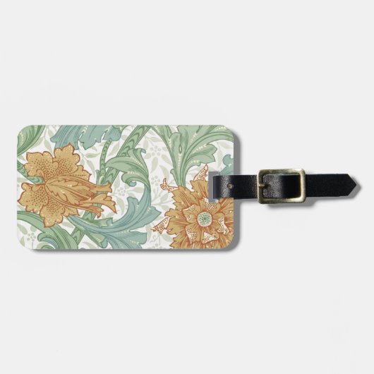 William Morris Single Stem Floral Pattern Bagagelabel (Voorkant horizontaal)