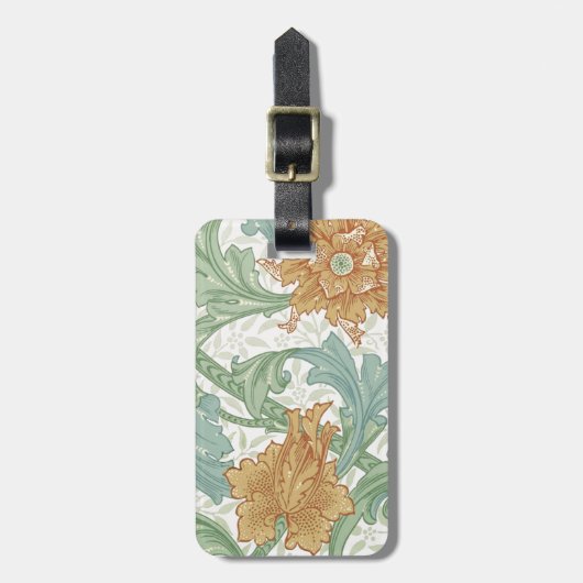 William Morris Single Stem Floral Pattern Bagagelabel (Voorkant verticaal)