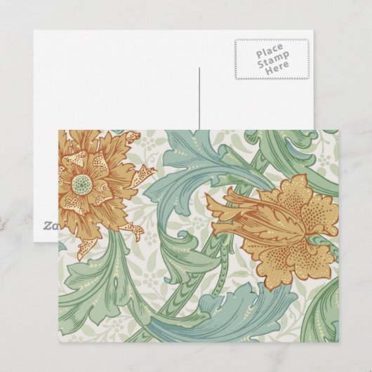 William Morris Single Stem Floral Pattern Briefkaart (Voorkant / Achterkant)