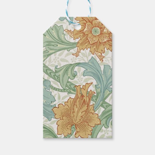 William Morris Single Stem Floral Pattern Cadeaulabel (Voorkant)
