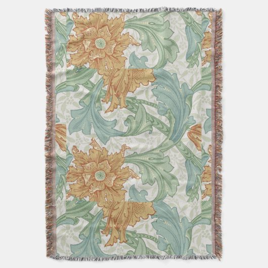 William Morris Single Stem Floral Pattern Deken (Voorkant Verticaal)