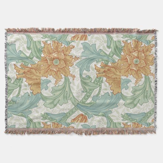 William Morris Single Stem Floral Pattern Deken (Voorkant)
