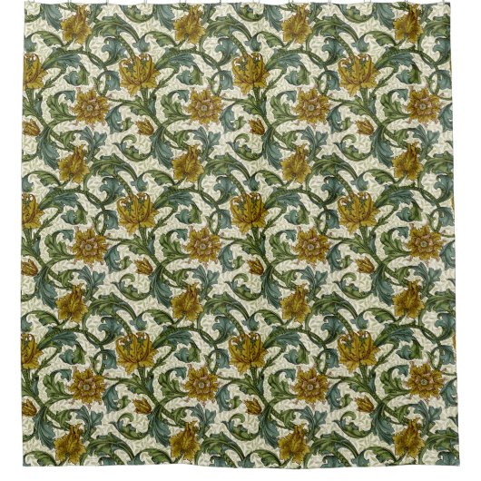 William Morris Single Stem Floral Pattern Douchegordijn (Voorkant)