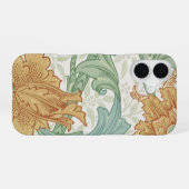 William Morris Single Stem Floral Pattern iPhone 16 Hoesje (Achterkant horizontaal)
