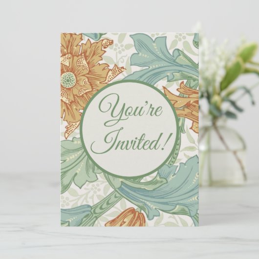 William Morris Single Stem Floral Pattern Kaart (Staand voorkant)