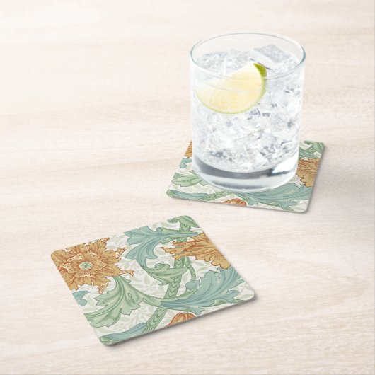 William Morris Single Stem Floral Pattern Kartonnen Onderzetters (Insitu)