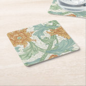 William Morris Single Stem Floral Pattern Kartonnen Onderzetters (Schuin)