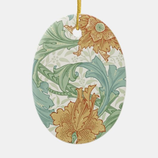 William Morris Single Stem Floral Pattern Keramisch Ornament (Voorkant)