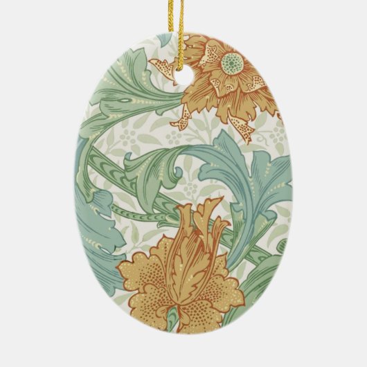 William Morris Single Stem Floral Pattern Keramisch Ornament (Achterkant)