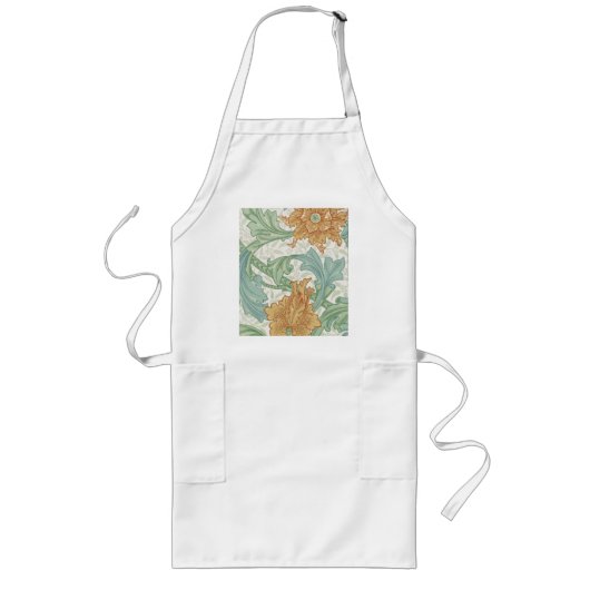 William Morris Single Stem Floral Pattern Lang Schort (Voorkant)