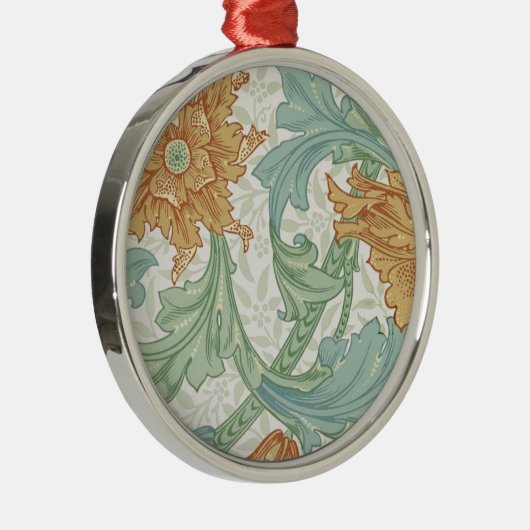 William Morris Single Stem Floral Pattern Metalen Ornament (Rechts)