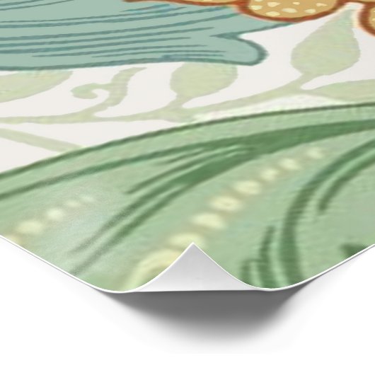 William Morris Single Stem Floral Pattern Perfect Poster (Hoek)