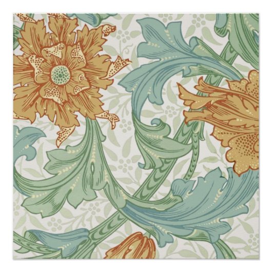 William Morris Single Stem Floral Pattern Perfect Poster (Voorkant)
