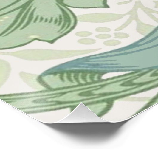 William Morris Single Stem Floral Pattern Perfect Poster (Hoek)